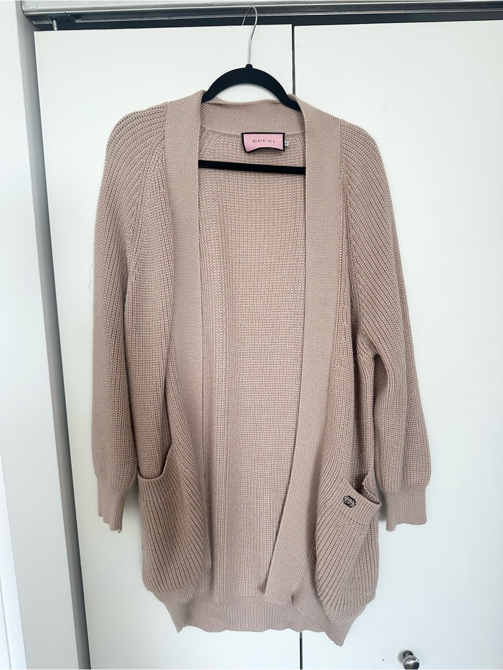 Gucci Chunky Cable Knit Cardigan Sweater